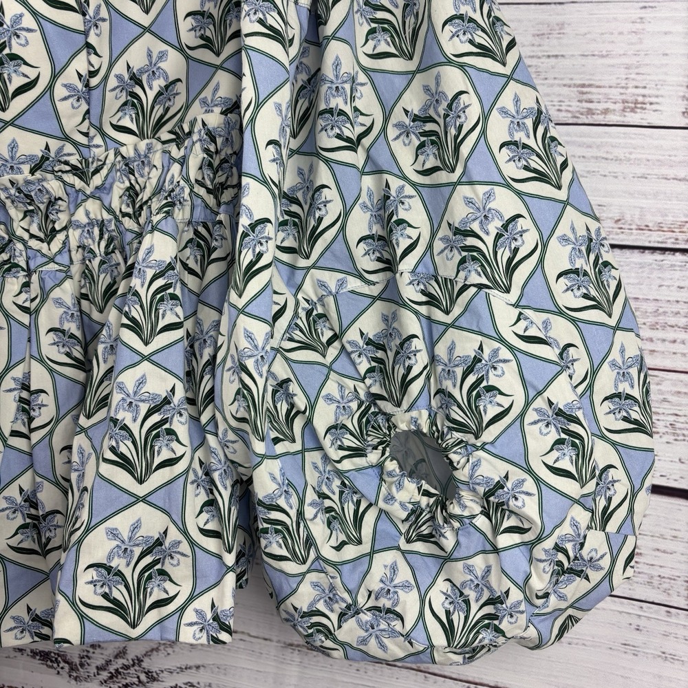 AGUA BY AGUA BENDITA Jamaica Off-The-Shoulder Balloon Floral Top L Celeste READ - Picture 7 of 16